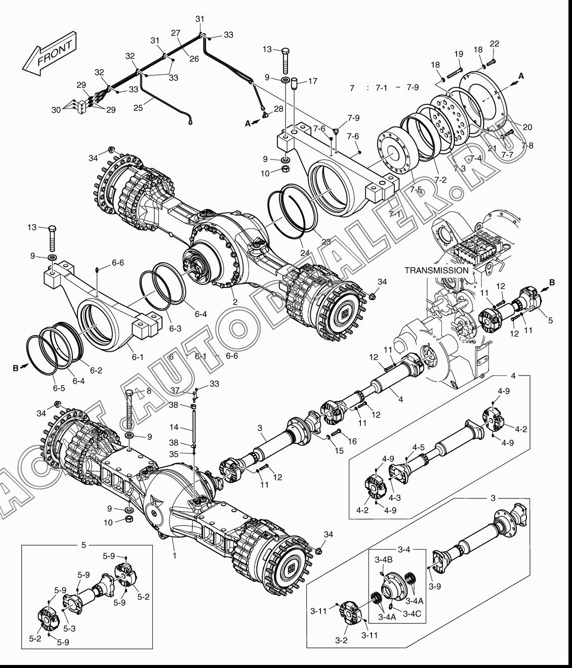 AXLE;FRONT K1027503 для Doosan DL450