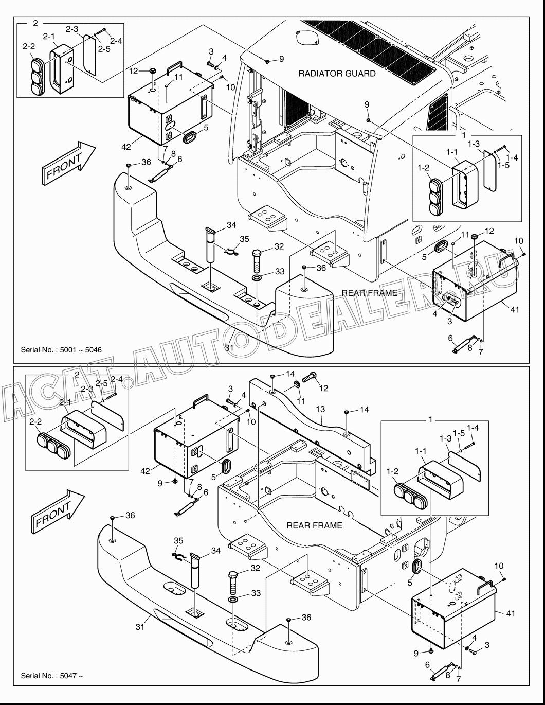 COUNTER WEIGHT & REAR LAMP K1026070B для Doosan DL450