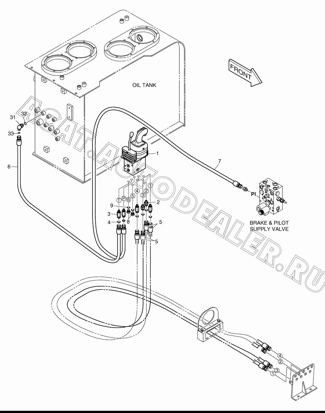 PILOT PIPING-3RD LEVER K1047906A для Doosan DL450