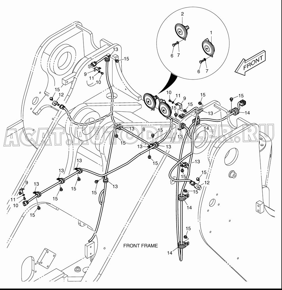 HARNESS;FRONT FRAME K1028439A для Doosan DL450