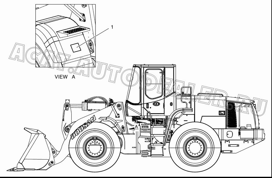 DECAL K1023777A для Doosan DL450