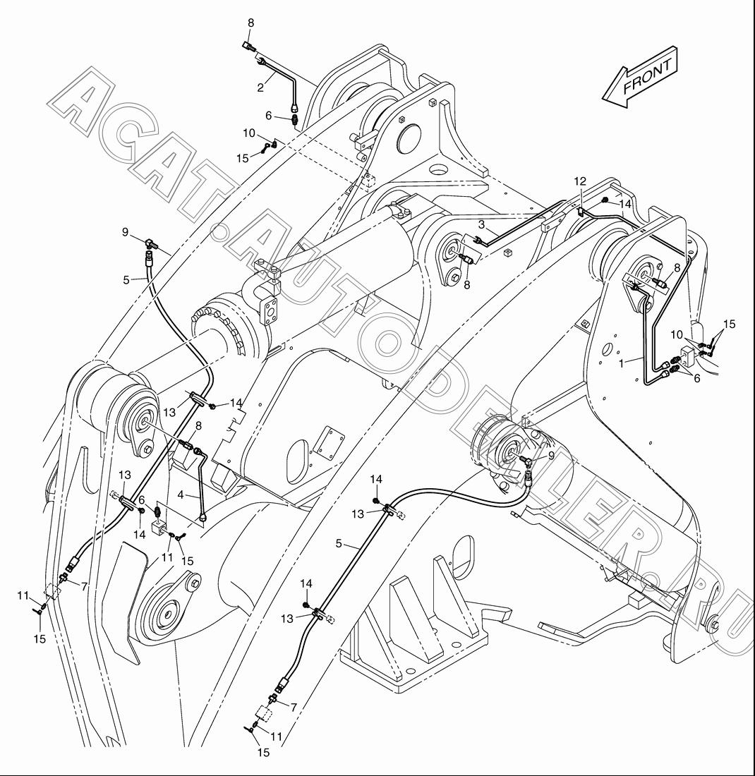 LUBRICATION PIPING ASS'Y K1027153A для Doosan DL450