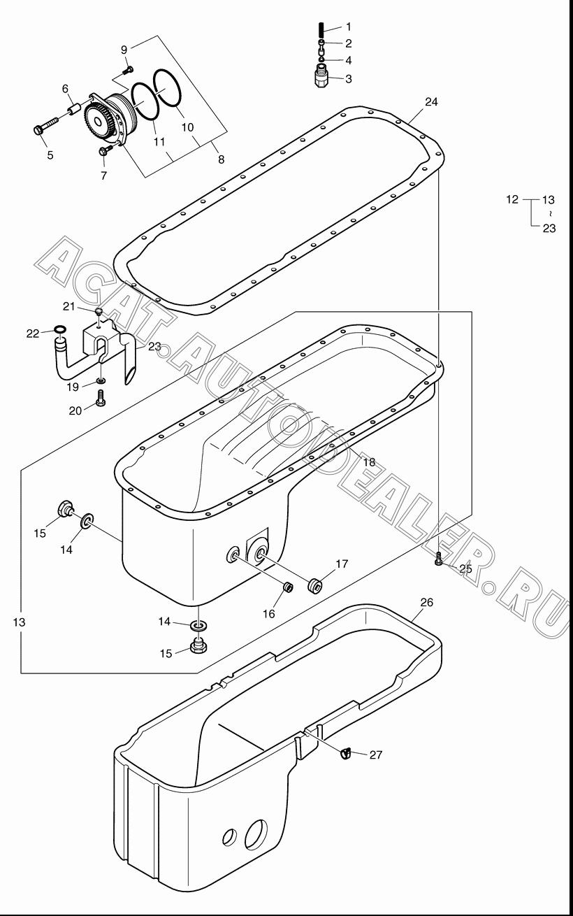 OIL PAN SUB ASS'Y K9003370 для Doosan DL500