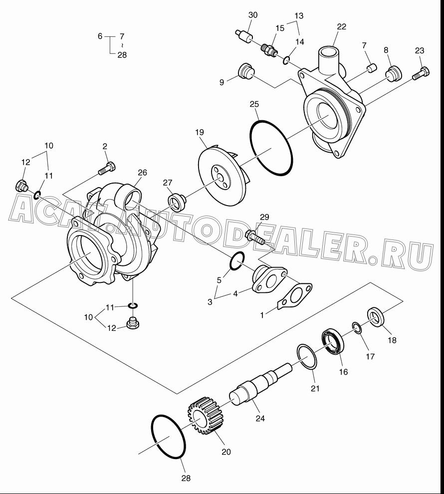 BODY;WATER PUMP K9003294 для Doosan DL500