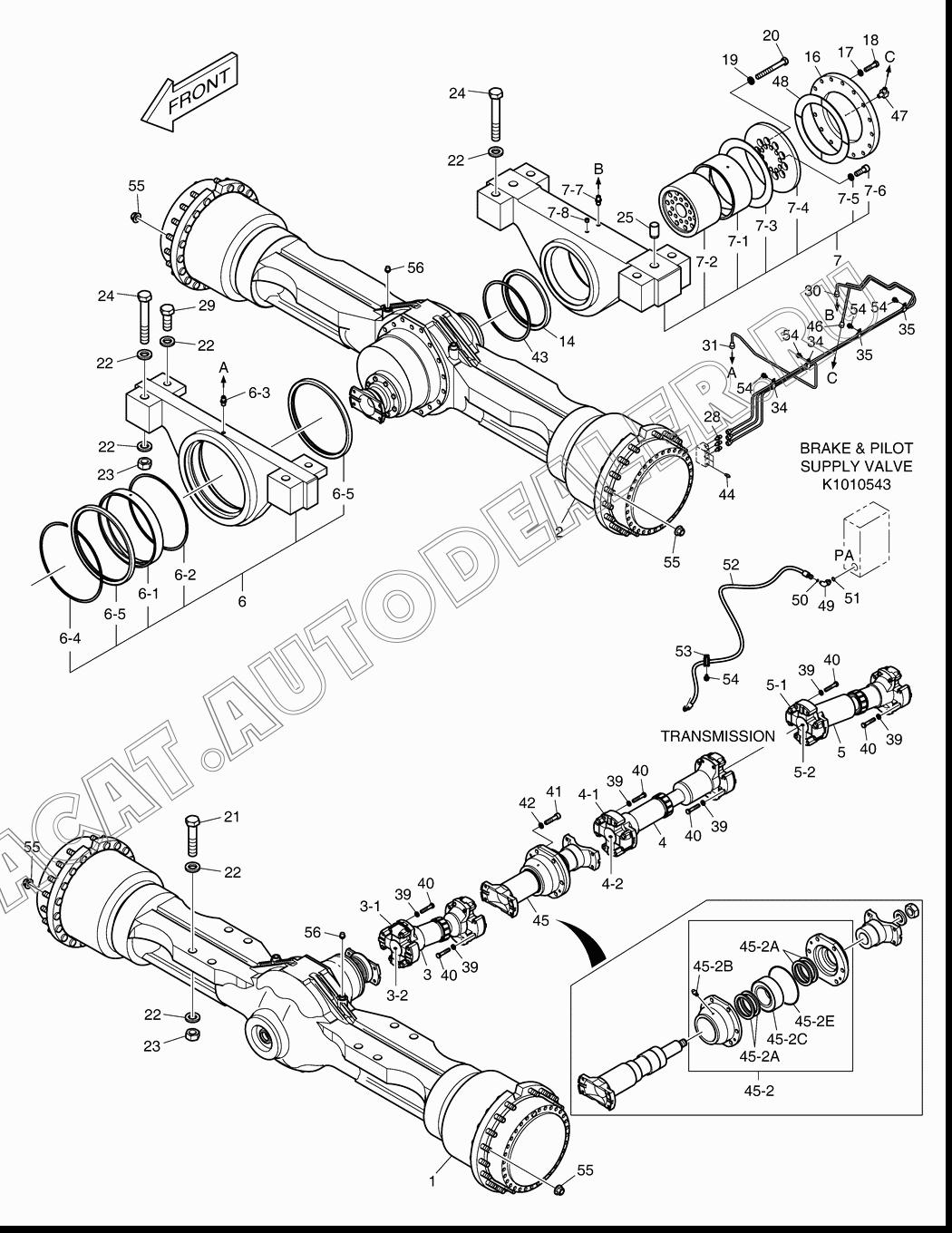 AXLE;FRONT K1013800 для Doosan DL500