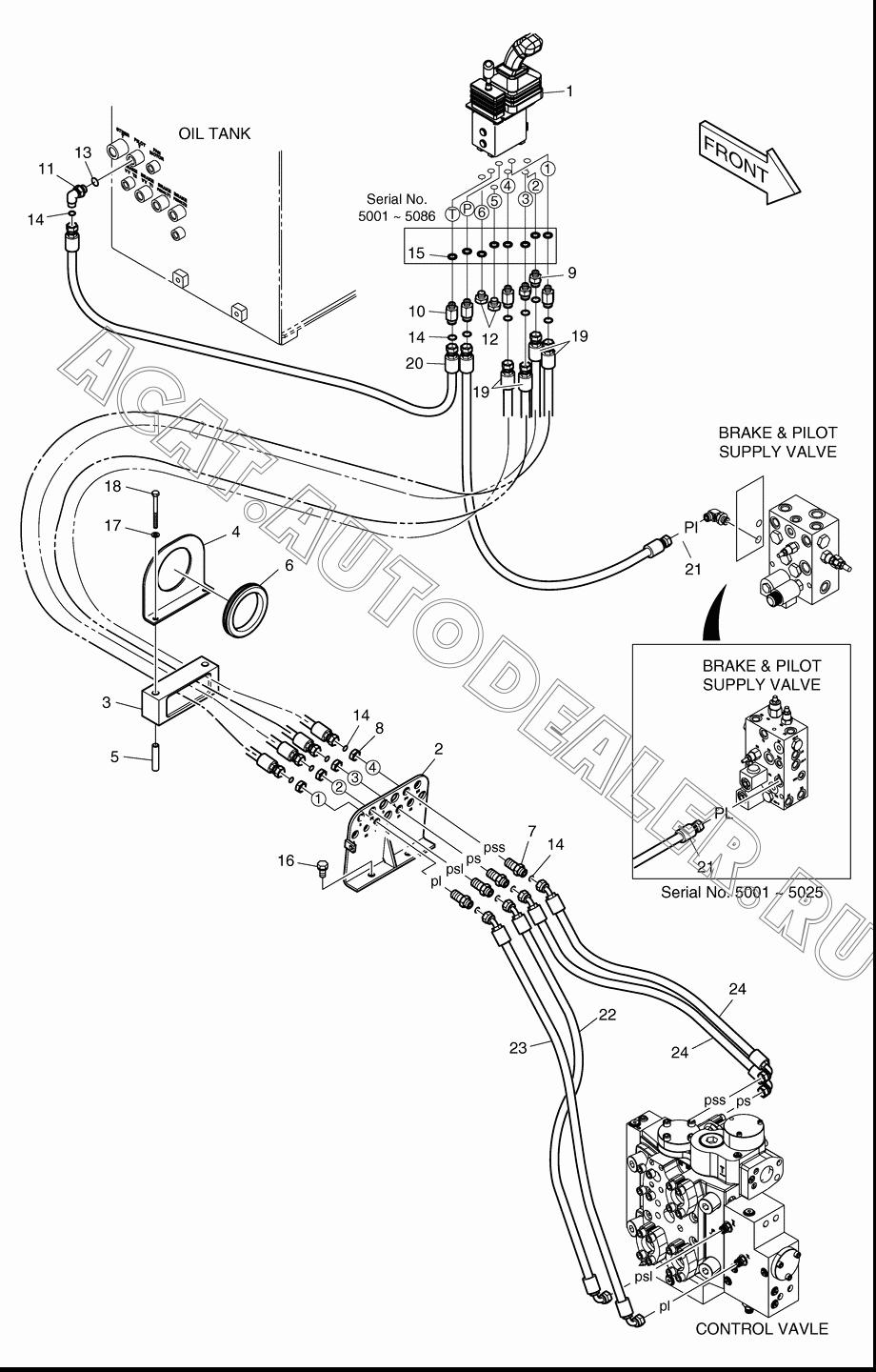 PILOT PIPING-2 SPOOL K1011107E для Doosan DL500