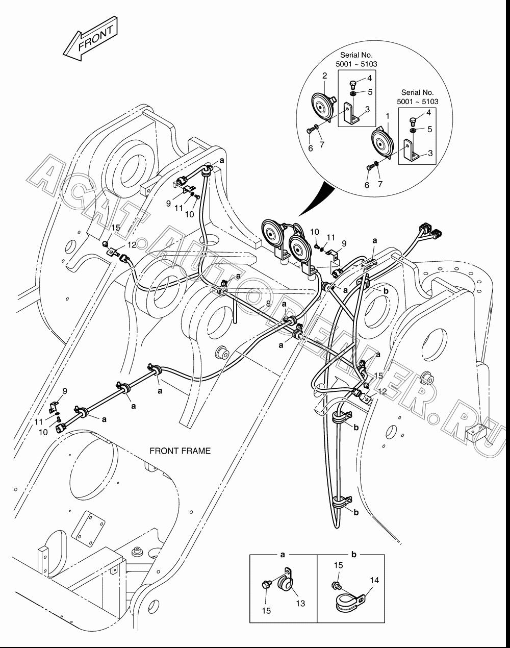 HARNESS;FRONT FRAME K1010298 для Doosan DL500