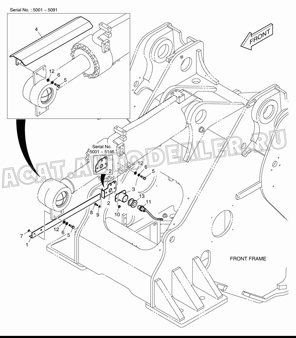 ANGLE K1009939B для Doosan DL500