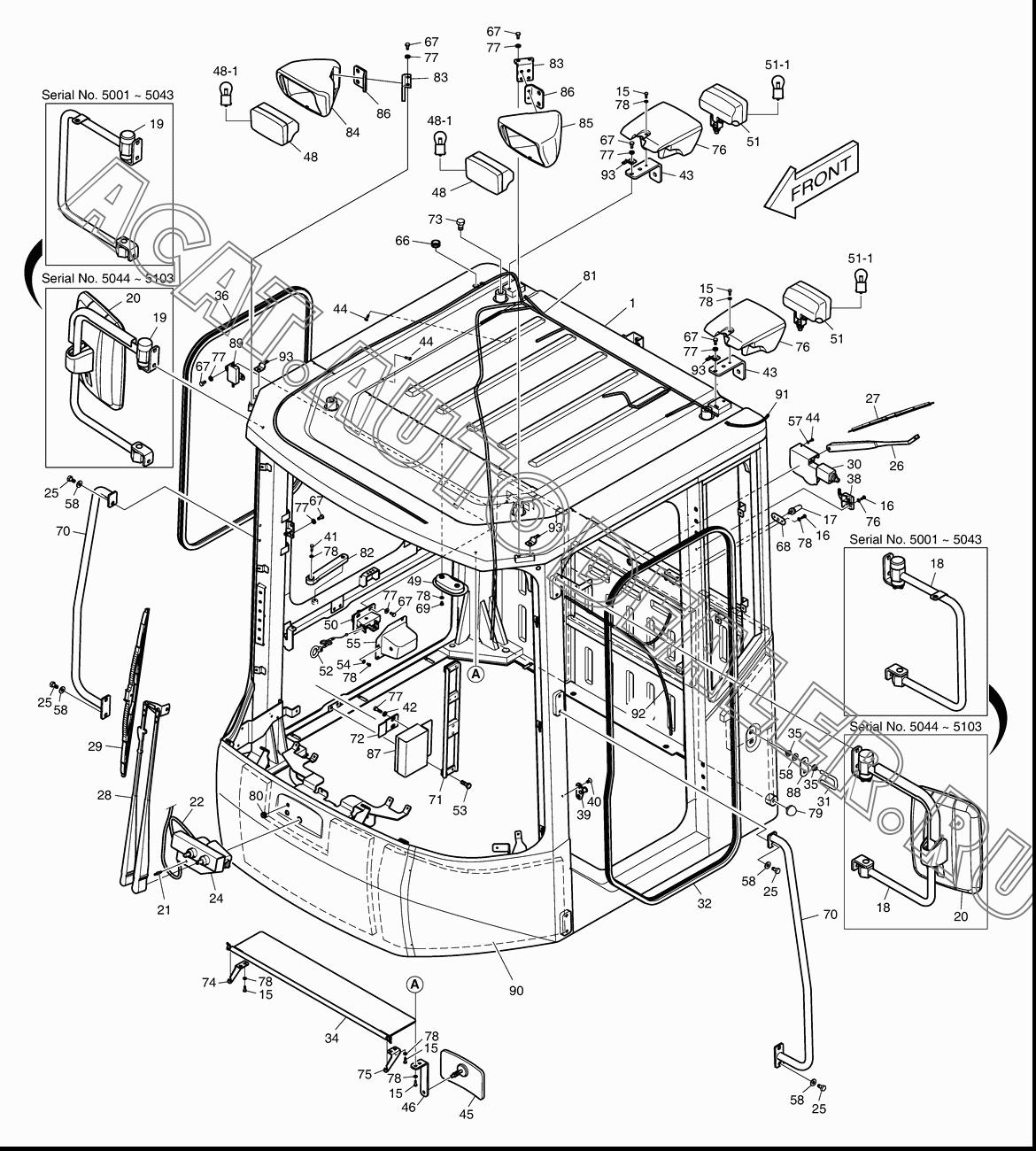 STAY;MIRROR(L.H) K1005584B для Doosan DL500