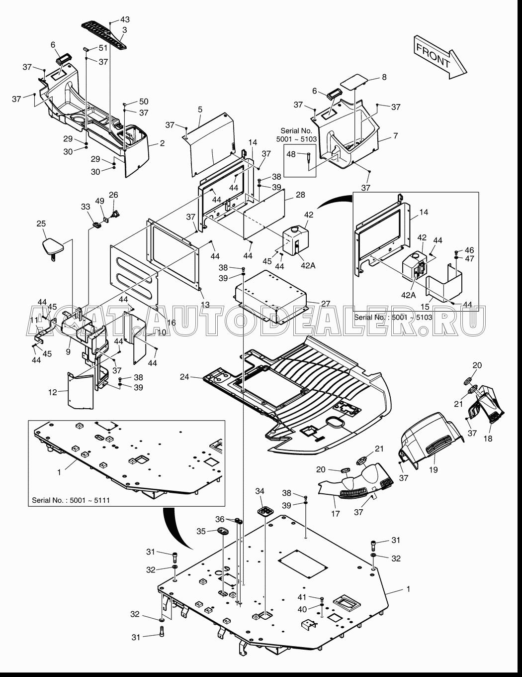 PLATE;FLOOR ASS'Y K1005393B для Doosan DL500