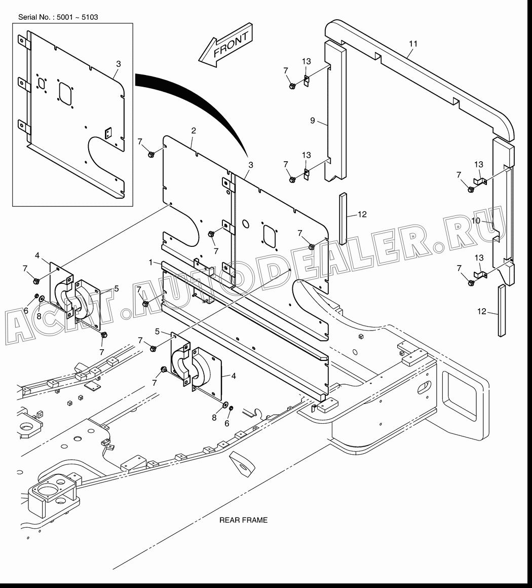 COVER;BAFFLE K1010110A для Doosan DL500