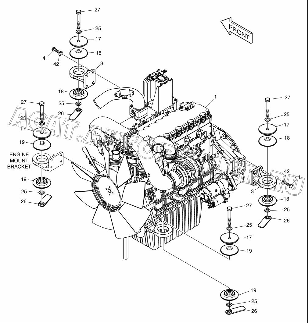 Двигатель K1009985 для Doosan DX255LC