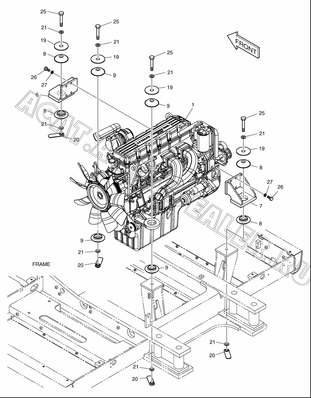 Двигатель ASS'Y-TIER-III K1004972 для Doosan DX340LC