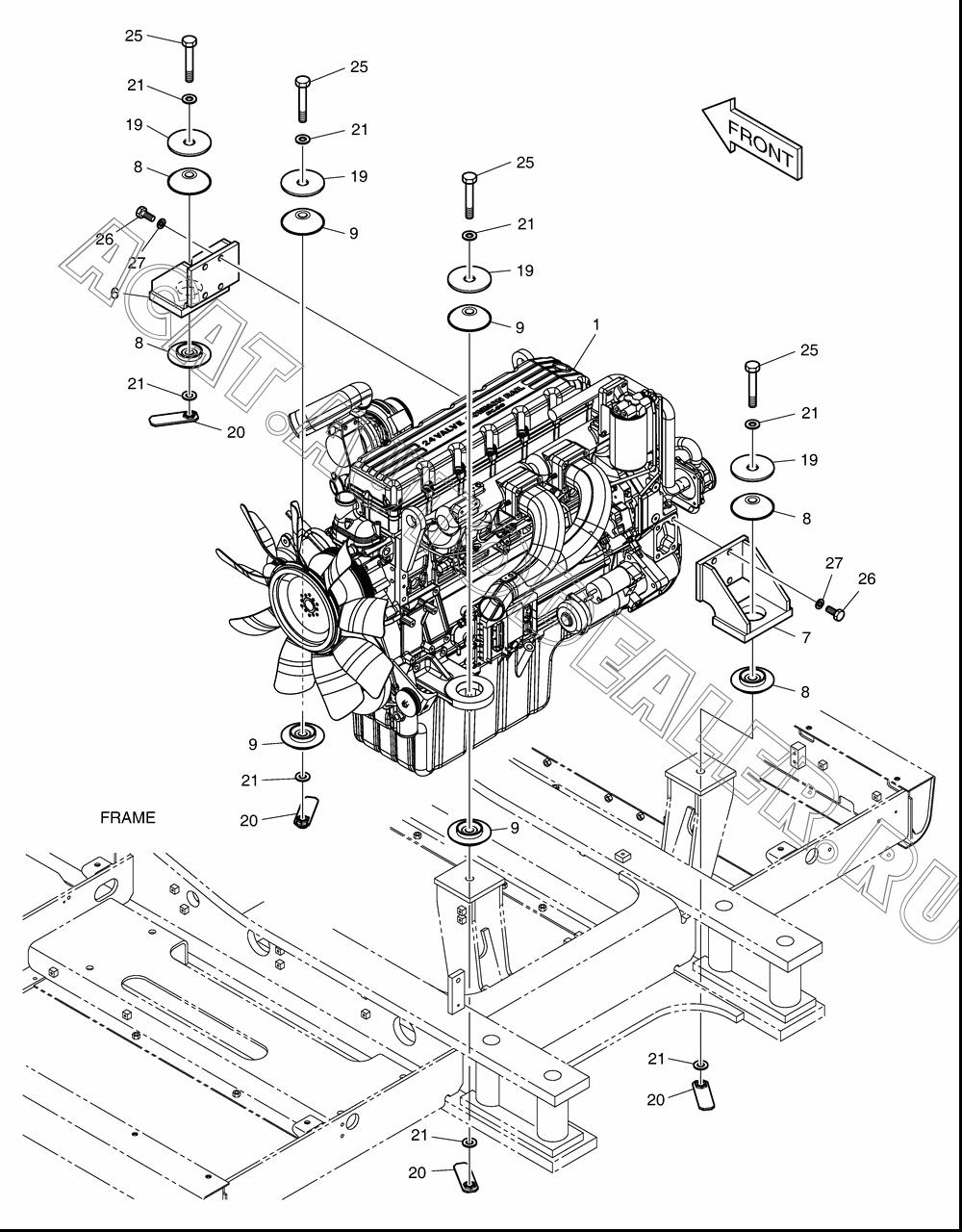 Двигатель ASS'Y-TIER-III K1043601 для Doosan DX350LC