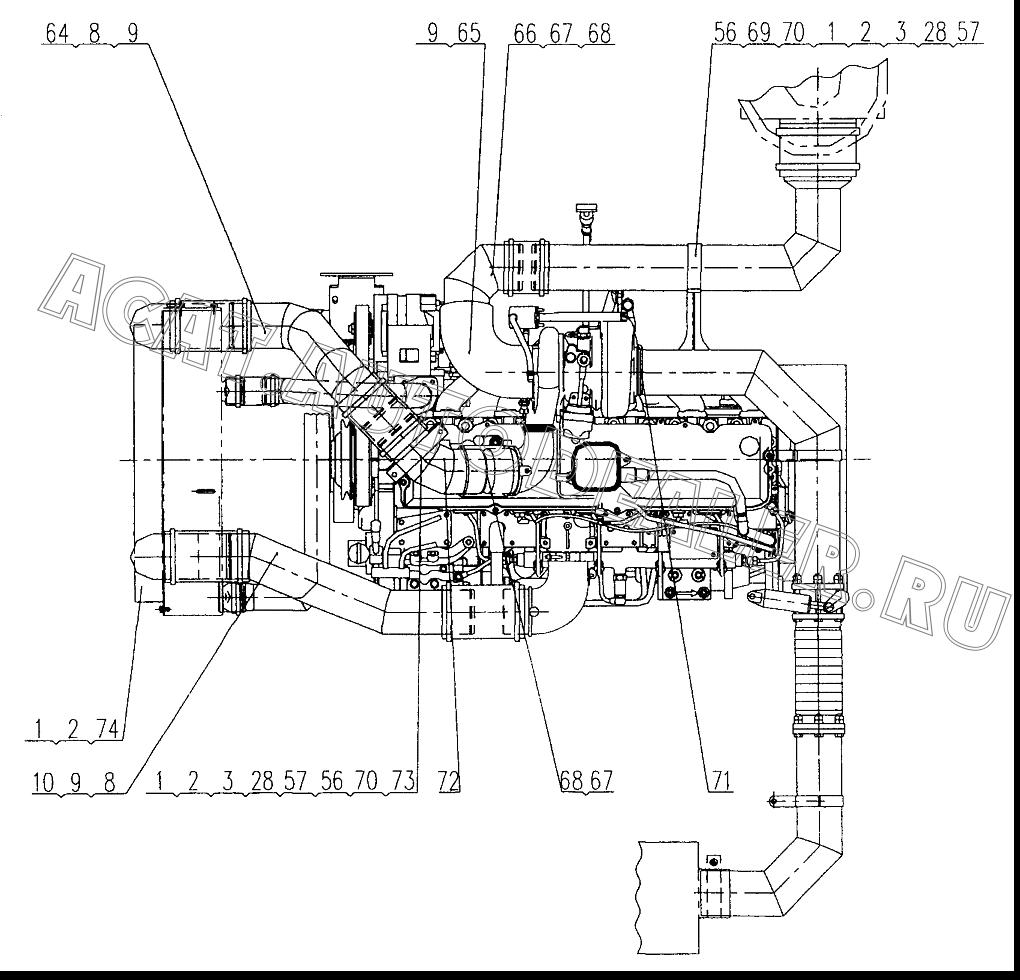 Tubing inlet pipe I 11417443 для XCMG QY70K