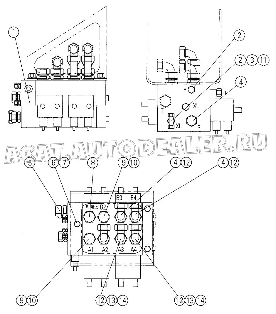 Operating valve 20100033 для XCMG QY70K