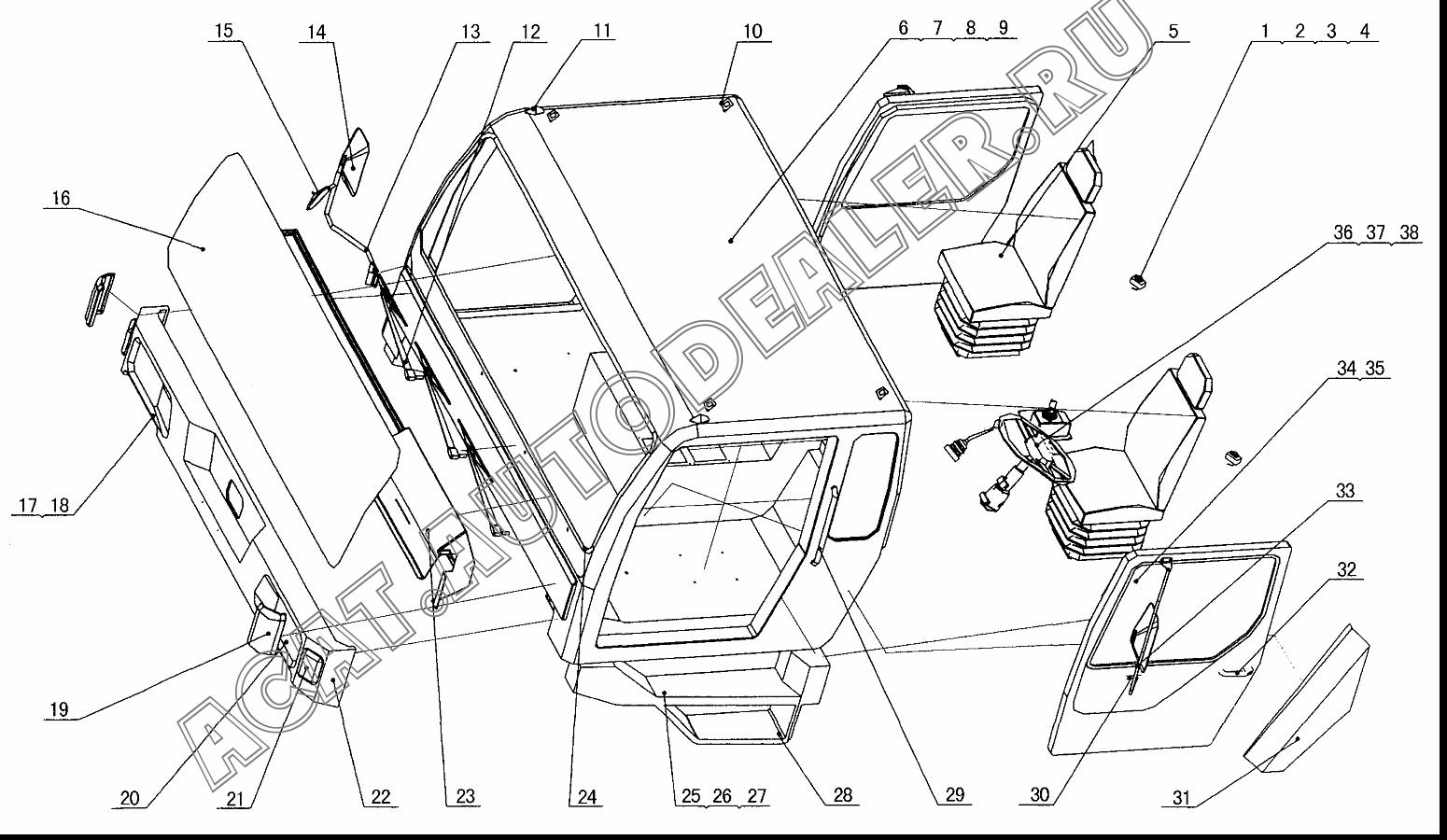 Front mirror d190.R150 для XCMG QY70K