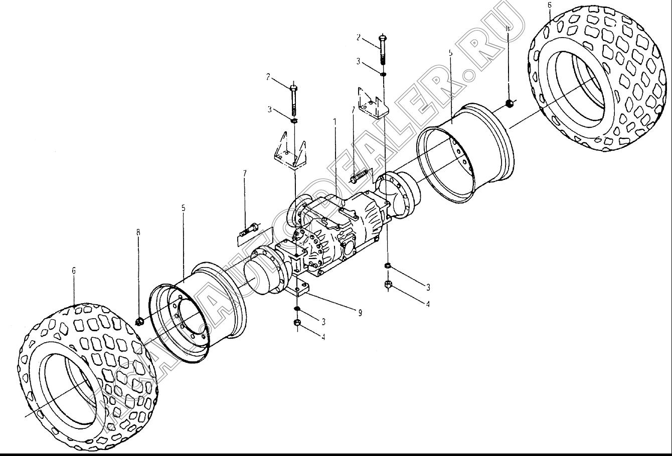 Wheel axle A6-1077 для XCMG XS160, XS190