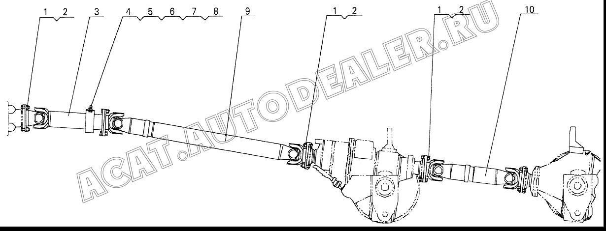 Forepart oftransmission shaft XZ16K.53.1 для XCMG XZ16K-XZ50K