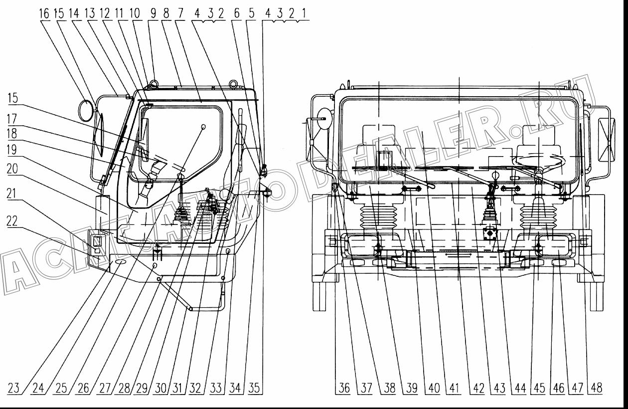 Left reverse mirror support assembly RDGD/82-077110 для XCMG XZ16K-XZ50K