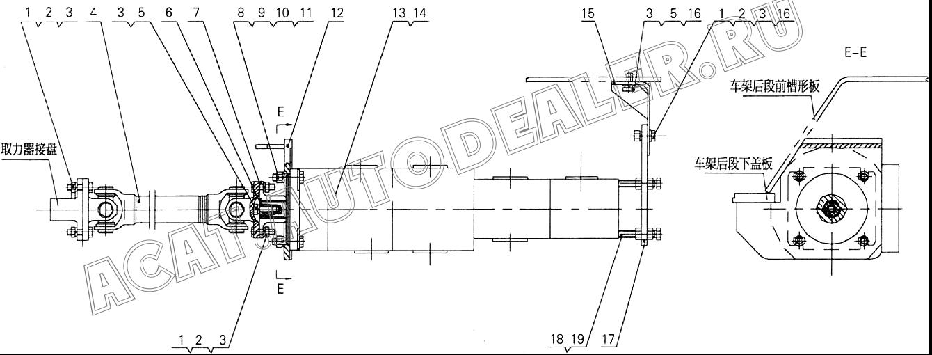 Propeller L=880±20 10310567 для XCMG XZ16K-XZ50K