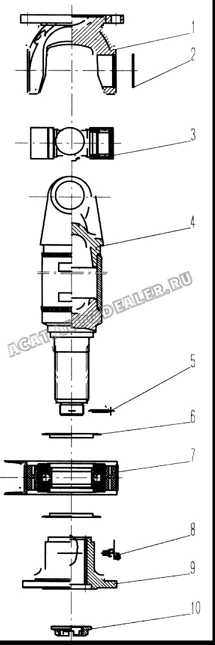 Gross shaft 1491.707-2205080 для XCMG XZ50K