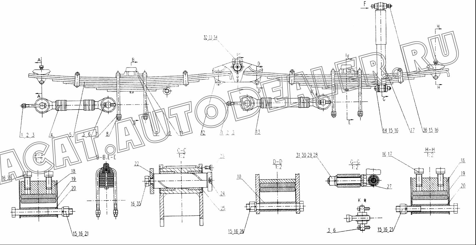 Plate spring XZ35K.55.2A для XCMG XZ50K