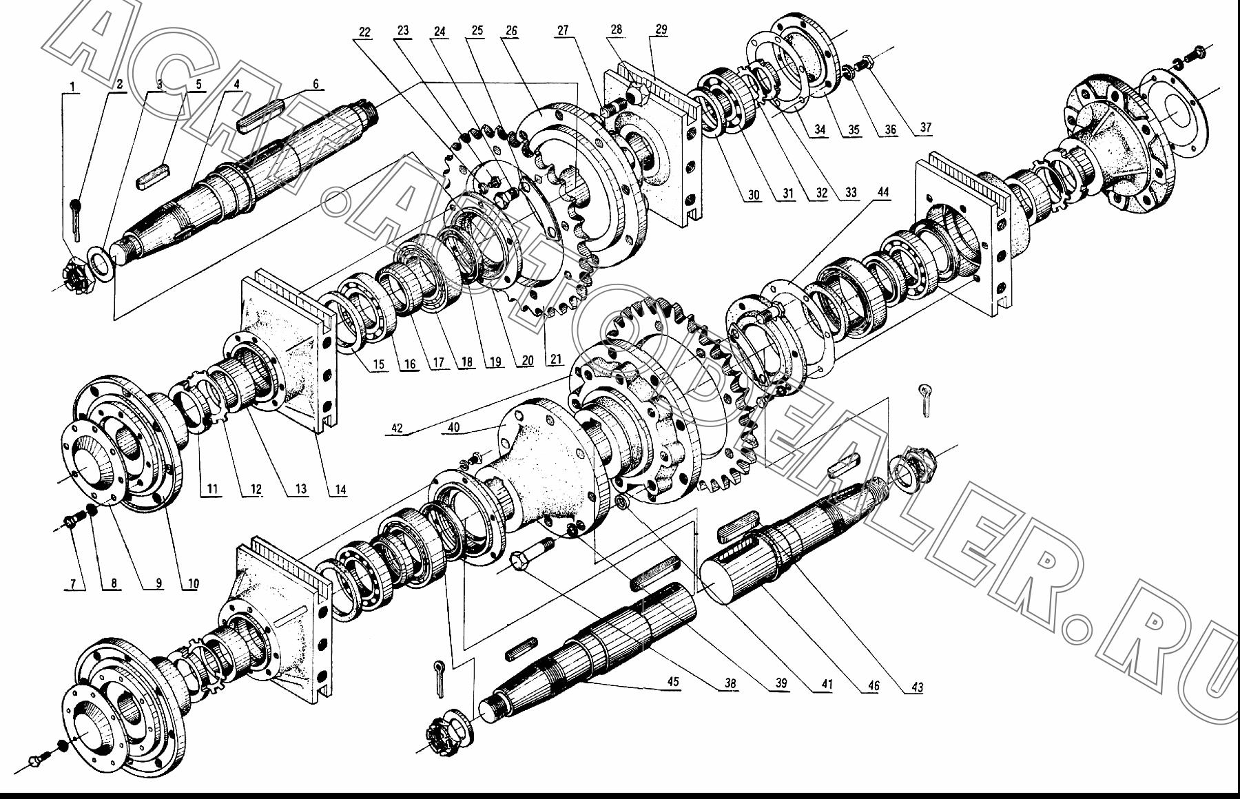 Rear wheel shaft YL20.2-1 для XCMG YL16