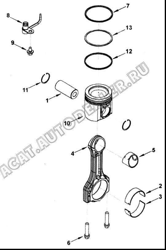 Поршневой палец 5257057 для Cummins ISF 2.8