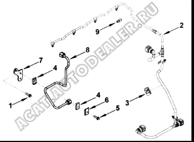 Трубопровод для слива топлива 4992138 для Cummins ISF 2.8