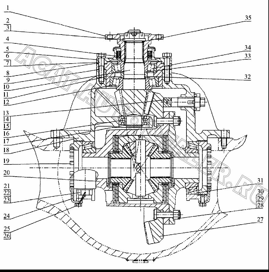 Передача приводная коническая зубчатая 55A0077 для LiuGong CLG 842