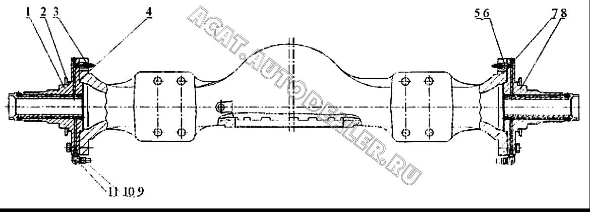 Вал опорный 24D0042 для LiuGong CLG 862