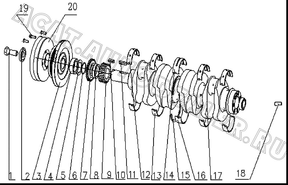 CRANKSHAFT END GASKET I 530-1005018B 4110000560043 для SDLG LG918