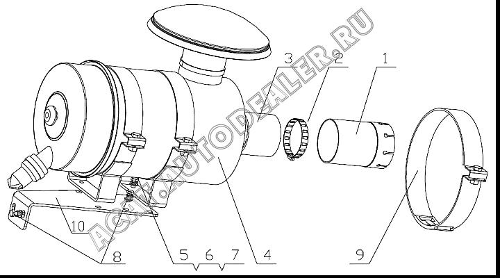 AIR INTAKE CONNECTING PIPE,AIR FILTER D7019-1109071 4110000560204 для SDLG LG918