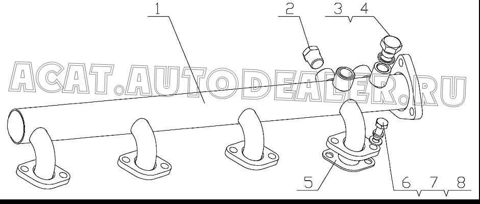 WATER OUTLET PIPE COMPONENT D0708-1303040 4110000560115 для SDLG LG918