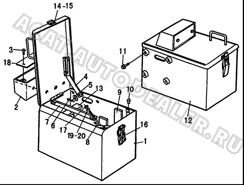 Правый аккумуляторный отсек 29340021521 для SDLG LG936L