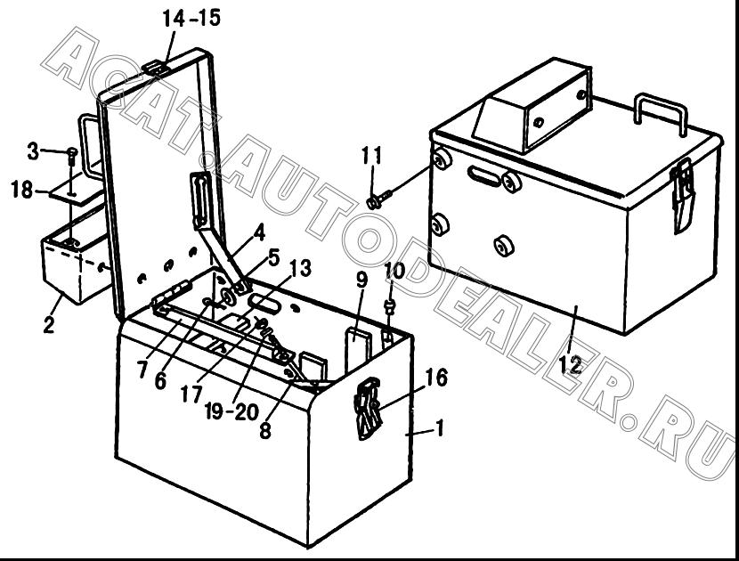 Правый аккумуляторный отсек 29340016511 для SDLG LG936L