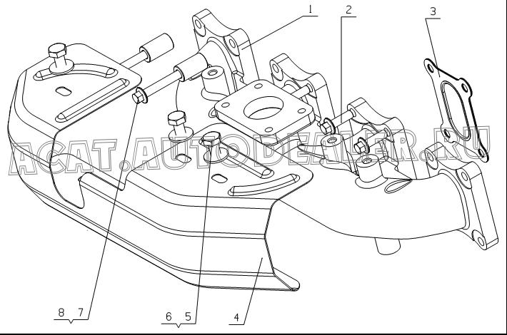 Exhaust manifold G2A00-1008204A для Yuchai YC4E140-30