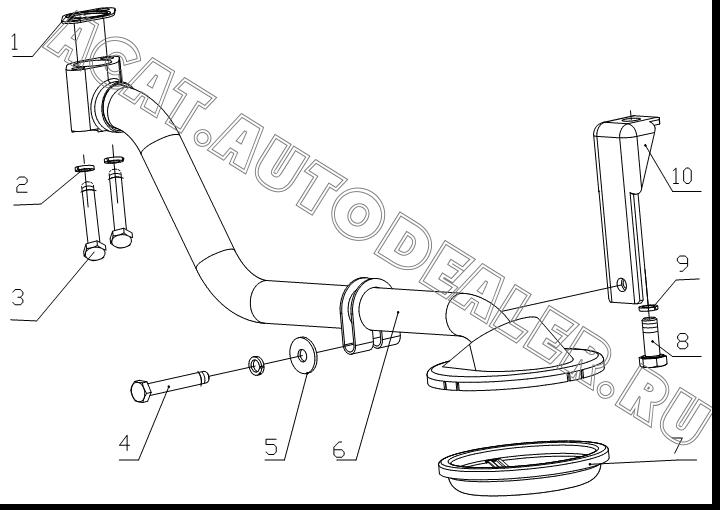 Oil inlet pipe welded unit G0100-1010010B для Yuchai YC4E140-30