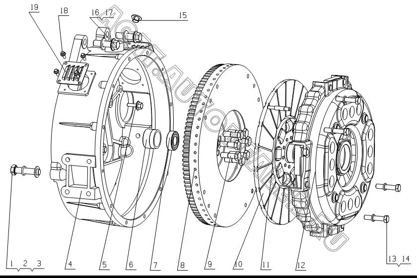 Flywheel case G2100-1600401A для Yuchai YC4E140-30