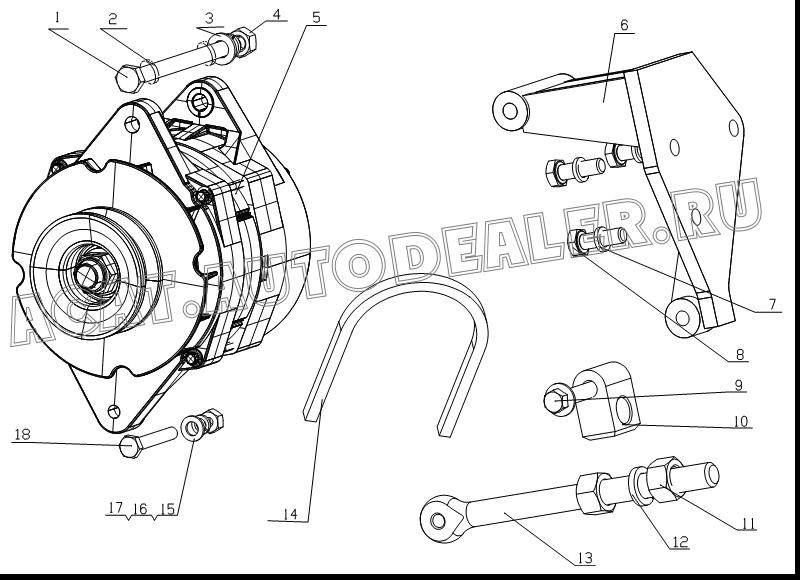 Charger generator E0401-3701100 для Yuchai YC4E140-30