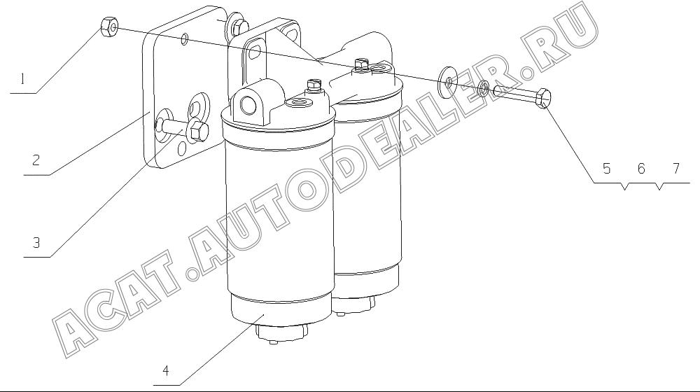 Water separator and filter assembly A3000-1105010 для Yuchai YC4G180-20