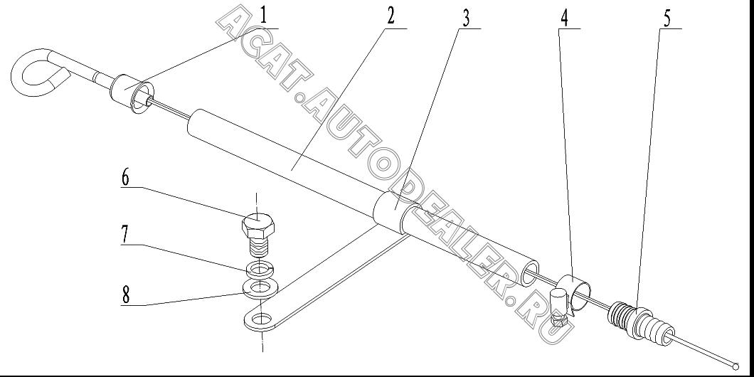 Oil dipstick weldment G0202-1009050A для Yuchai YC4G180-20