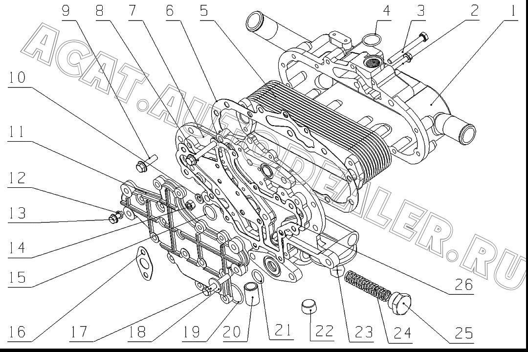 Radiator rear cover 187-1013046 для Yuchai YC6G240-30