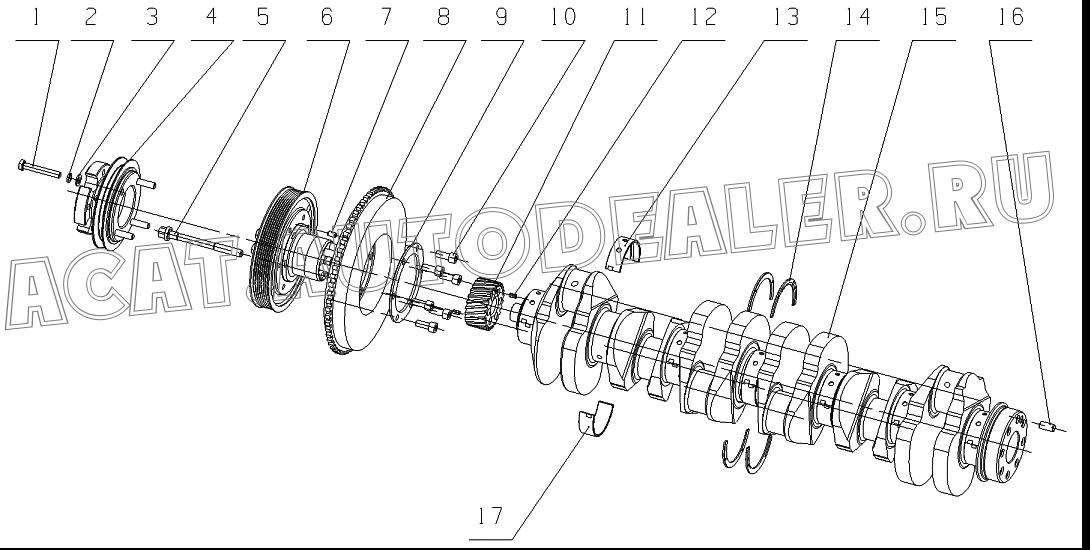 Belt pulley clamping ring A4137-1005034A для Yuchai YC6J245-30