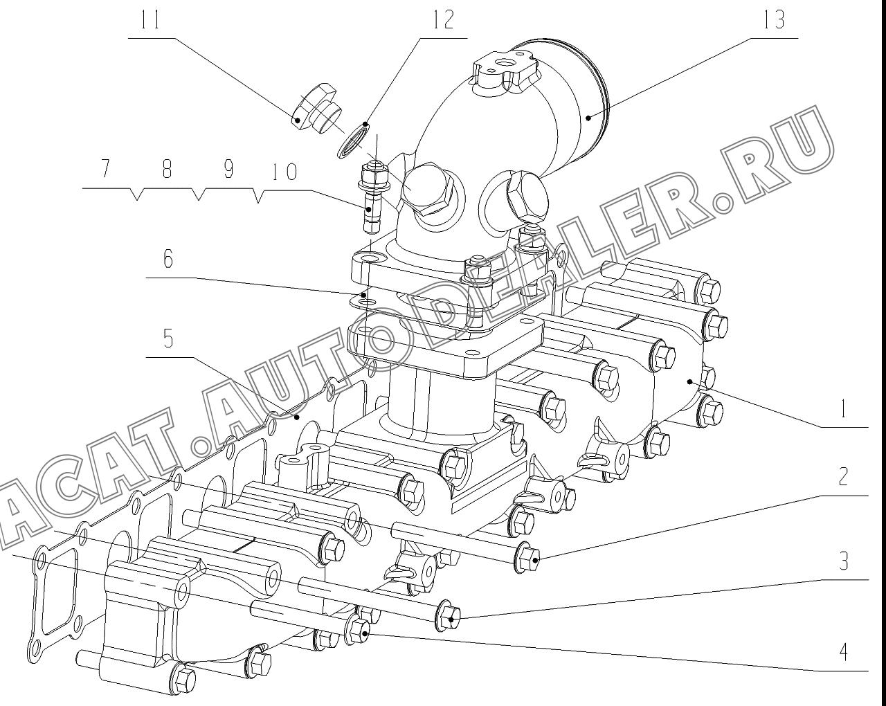 Intake manifold J5600-1008101C для Yuchai YC6J245-30