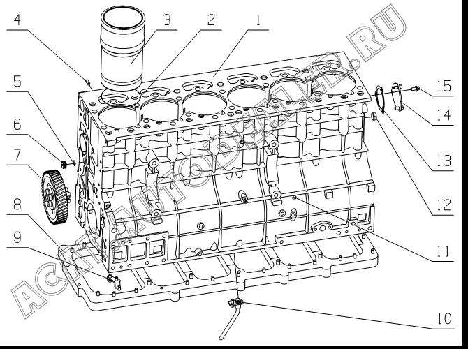 Cylinder bock parts L3100-1002010 для Yuchai YC6L260-30