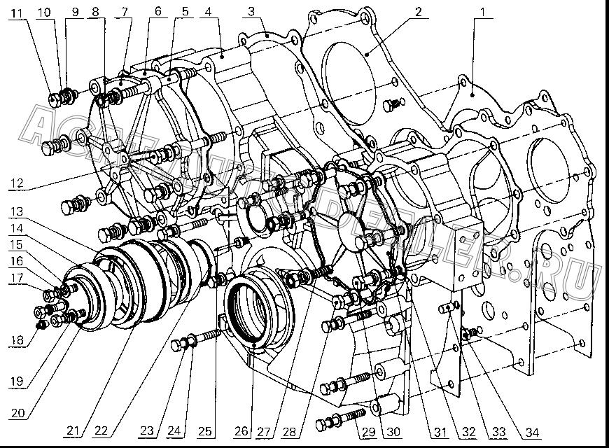 Gear chamber cover gasket B30-1002034 для Yuchai YC4112ZQ