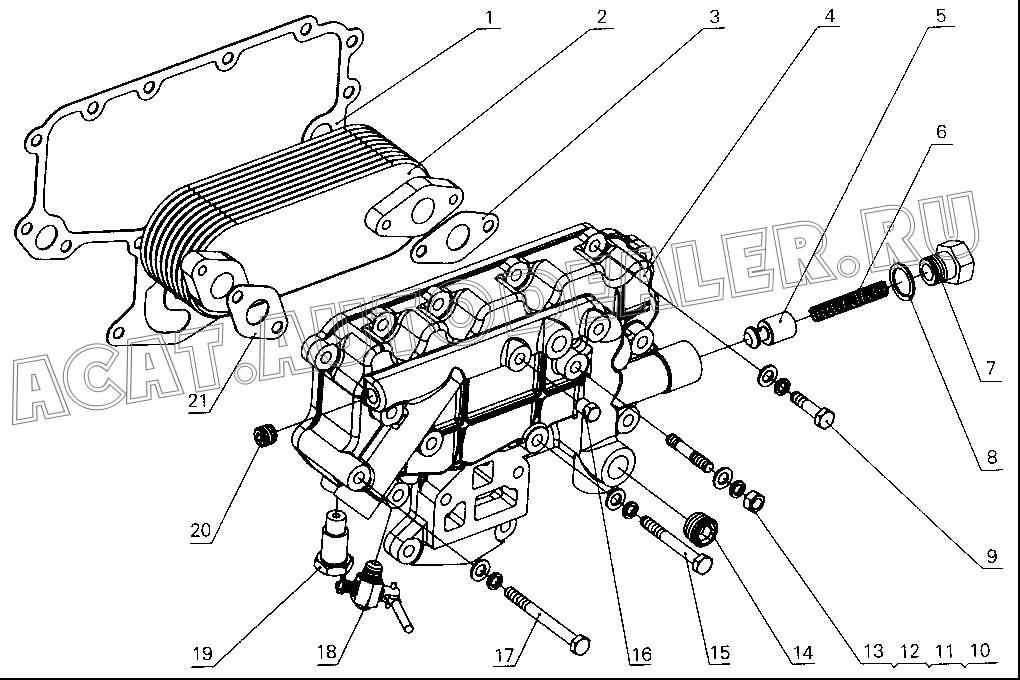 Oil cooler cover gasket 530-1013012A для Yuchai YC4112ZQ