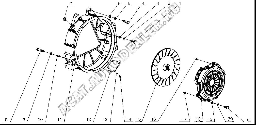 Clutch driven plate assembly 370E-1600032 для Yuchai YC4112ZQ